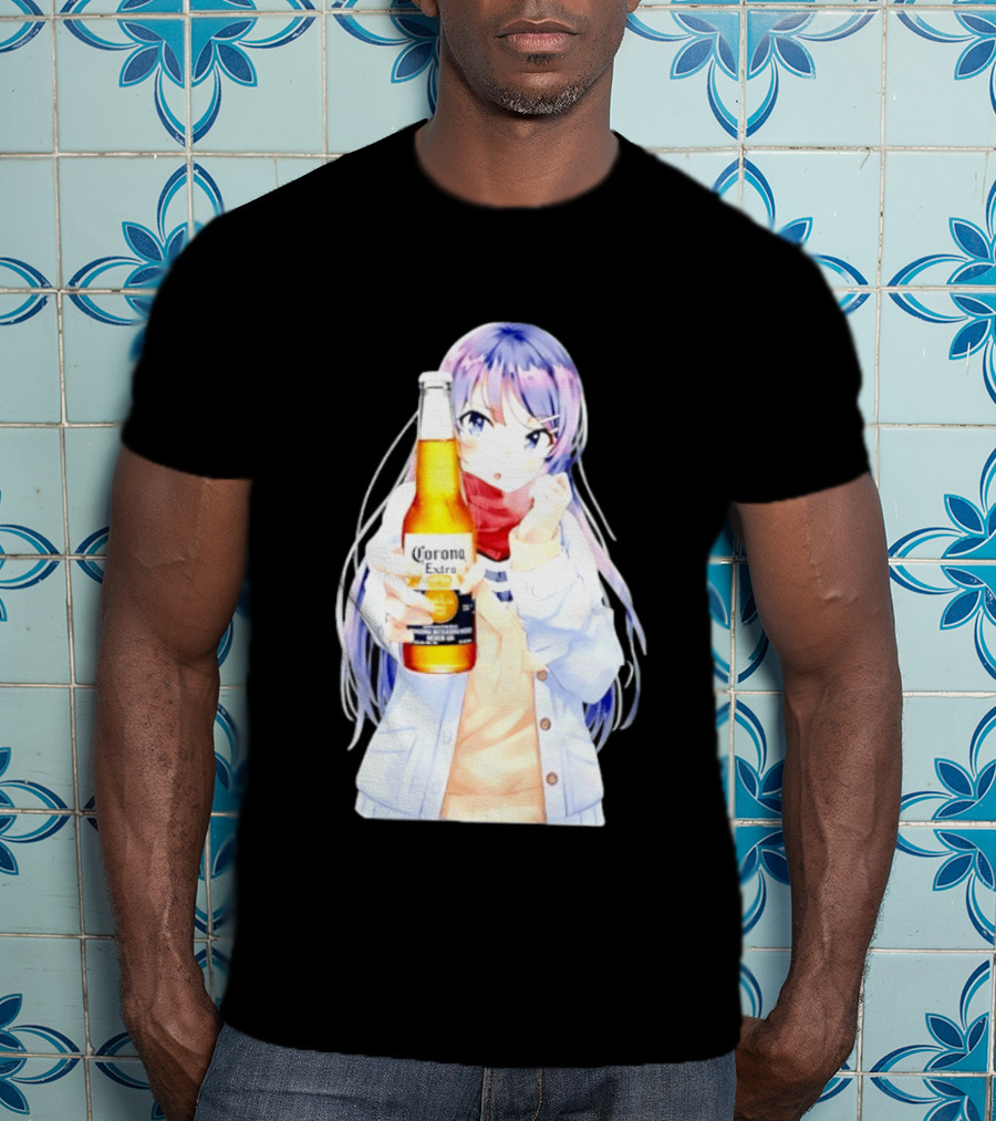 Mai Sakurajima Holding Corona Extra Rascal Does Not Dream Of Bunny Girl Senpai Anime T-Shirt