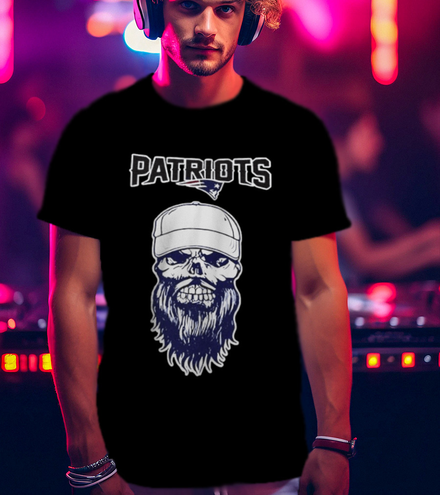 New England Patriots Luke Combs Skull Gillette Stadium Two Sided T-Shirt