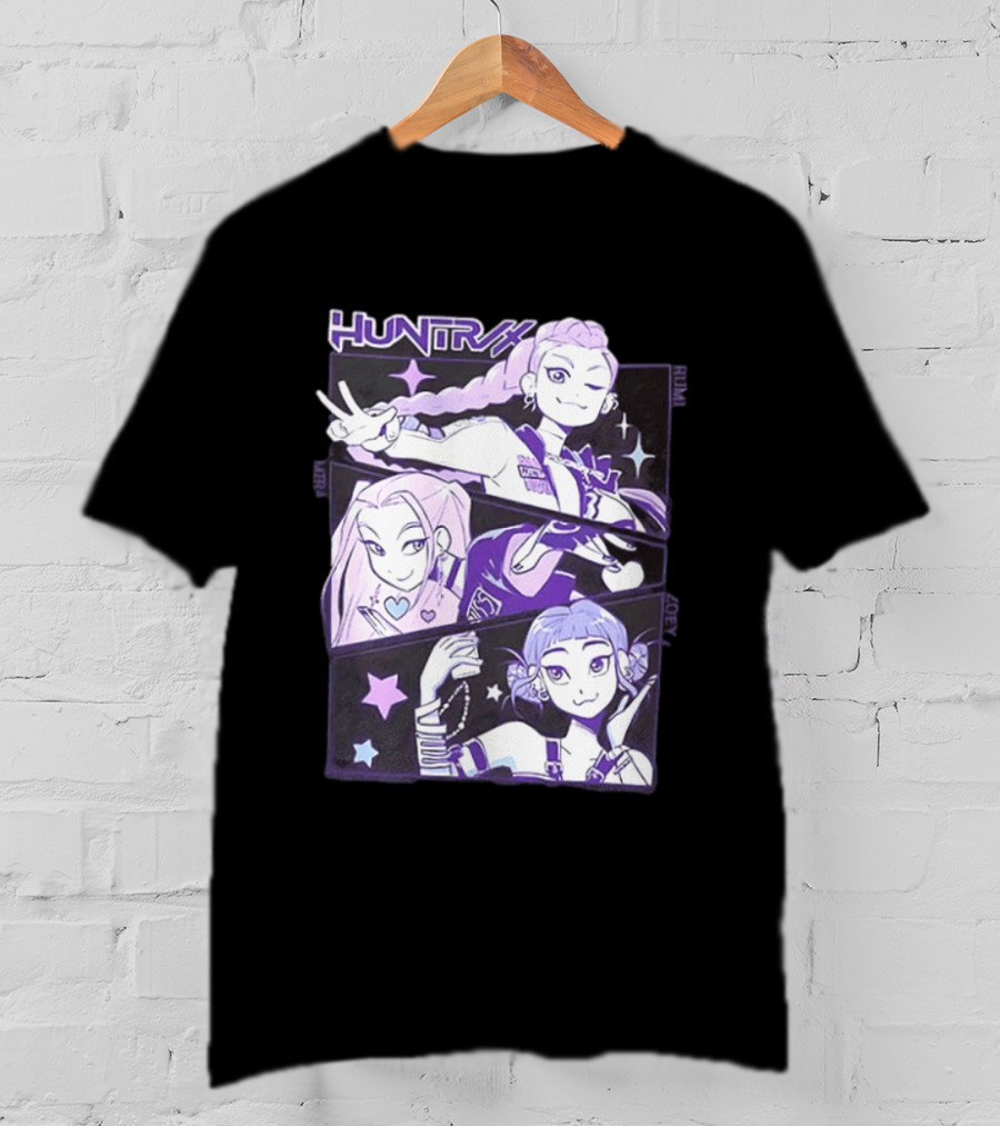 Huntrix Rumi Mira Zoey K POP World Tour Demon Hunters 2 Sided T-Shirt