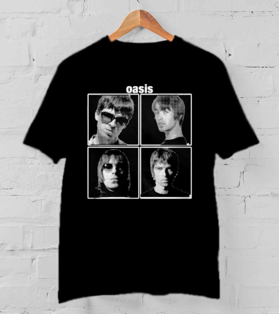 Oasis Band Members Britpop Liam Gallagher Iconic 90s Music Photos T-Shirt