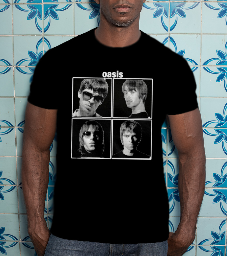 Oasis Band Members Britpop Liam Gallagher Iconic 90s Music Photos T-Shirt