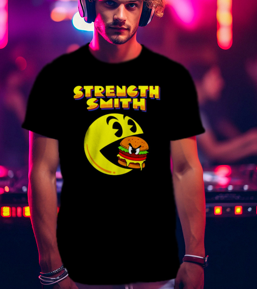 Strength Smith Pac Man Vs Burger Gaming Showdown T-Shirt