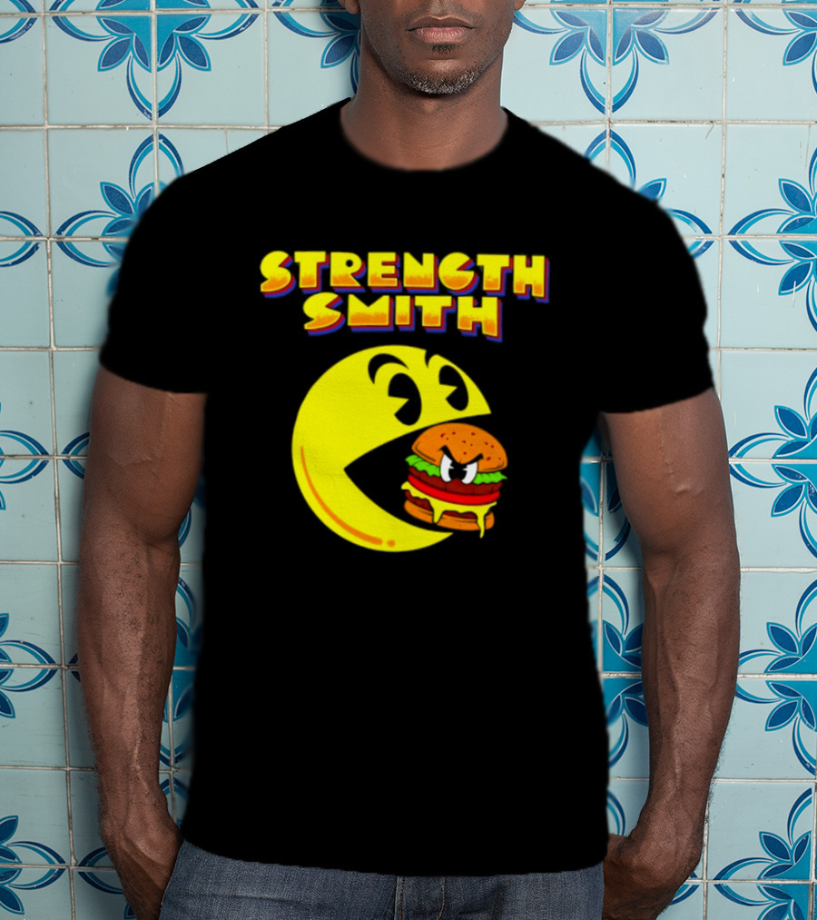 Strength Smith Pac Man Vs Burger Gaming Showdown T-Shirt