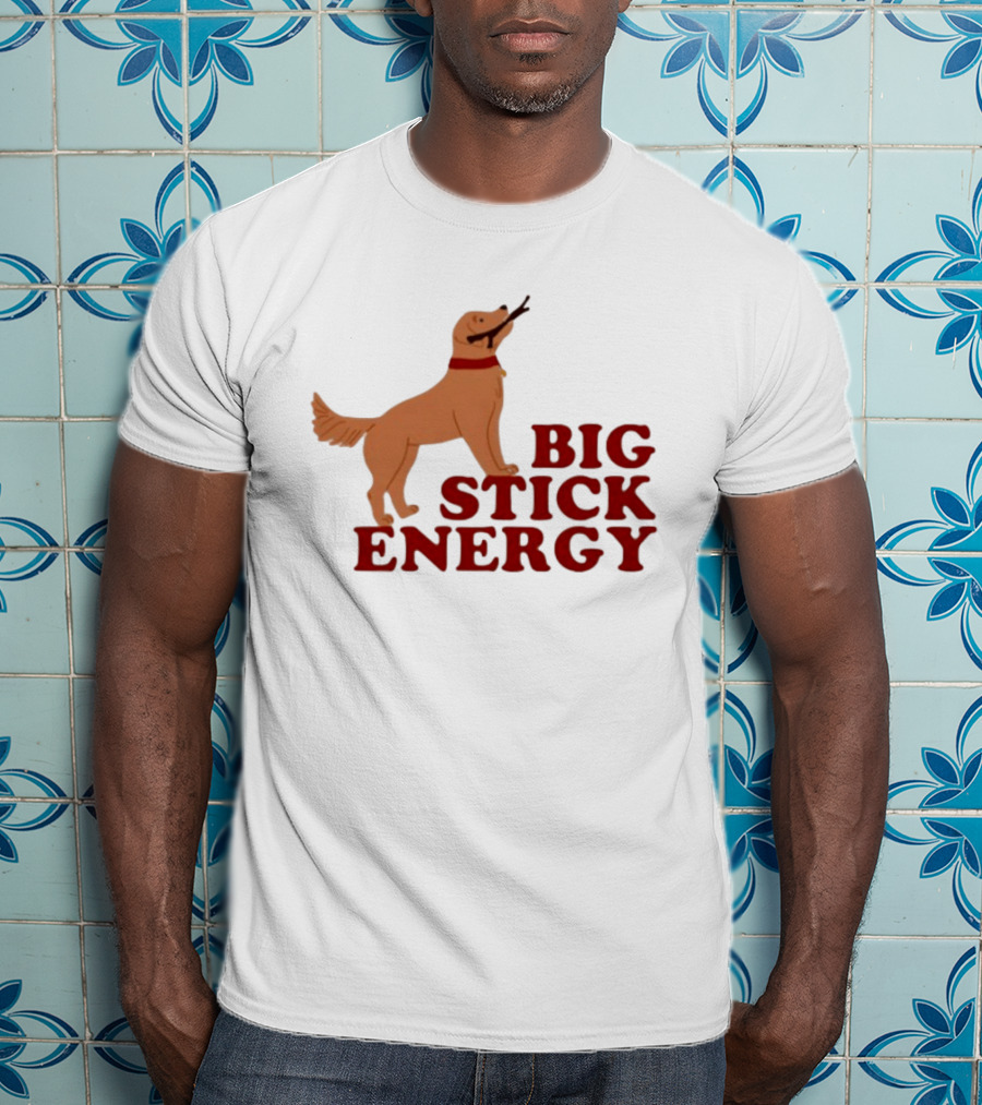 Big Stick Energy Golden Retriever Dog Lover Playful Pet T-Shirt