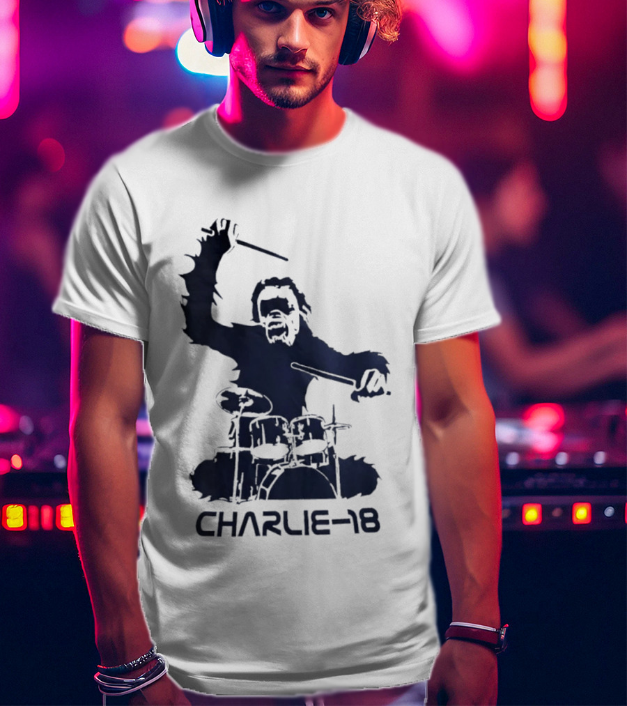 Charlie 18 Bigfoot Drumming T-Shirt