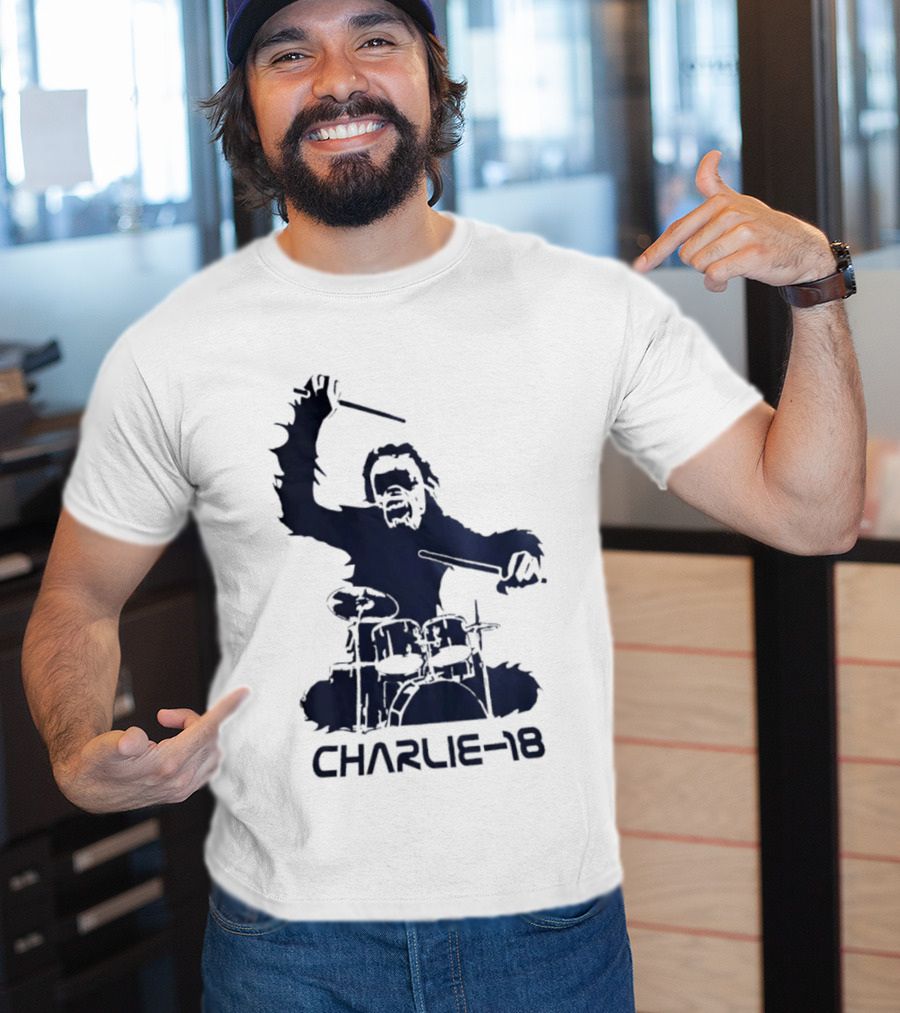 Charlie 18 Bigfoot Drumming T-Shirt