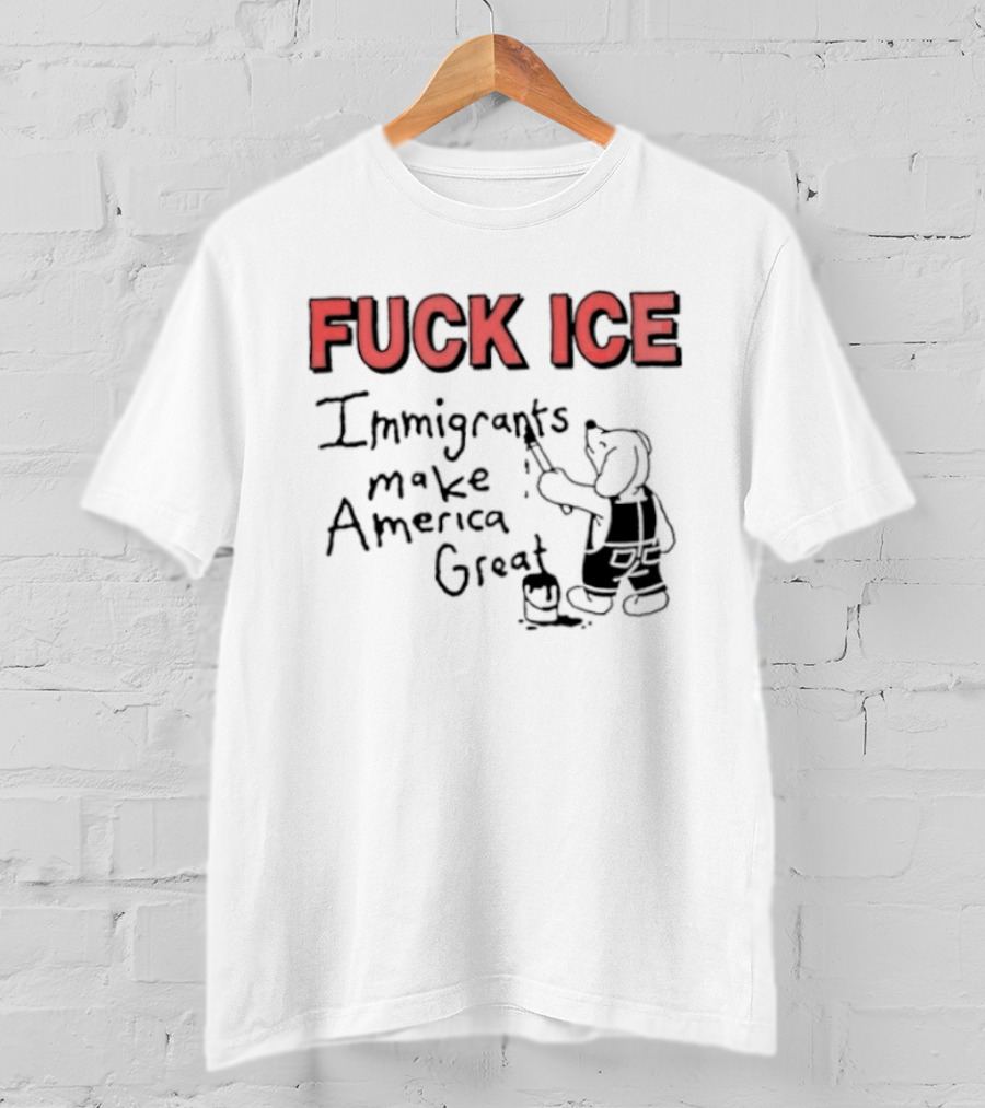 Fuck ICE Immigrants Make America Great Elephant Painter T-Shirt