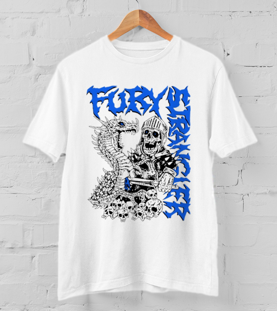 Fury Stranger Skeleton Knight And Dragon T-Shirt