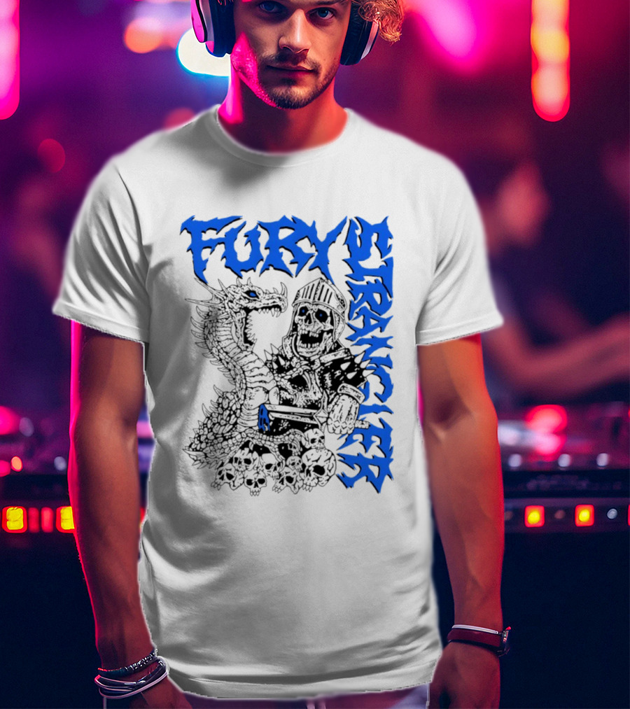 Fury Stranger Skeleton Knight And Dragon T-Shirt