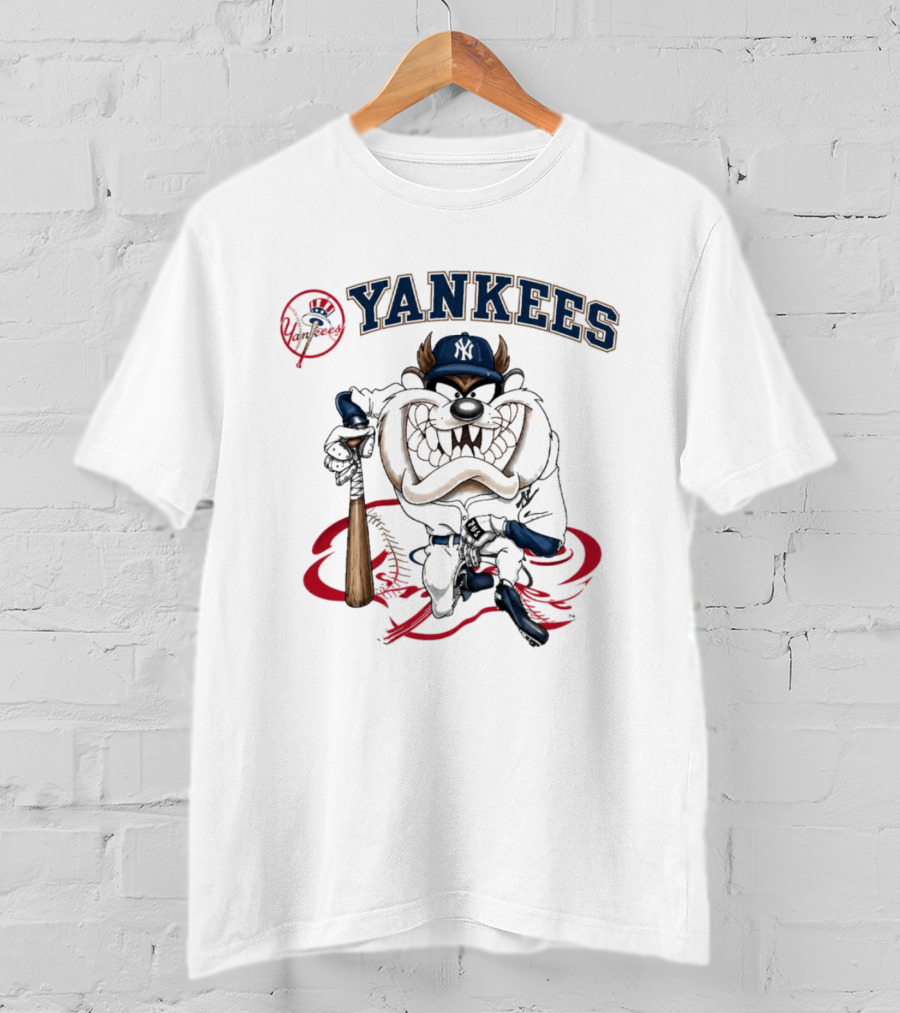 NY Yankees Tasmanian Devil Looney Tunes Baseball MLB T-Shirt