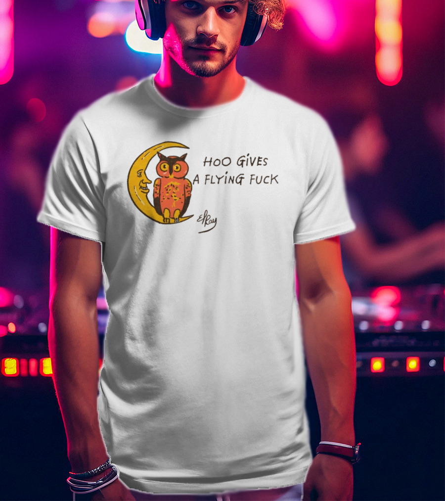 Hoo Gives A Flying Fuck Owl Moon Elyx T-Shirt