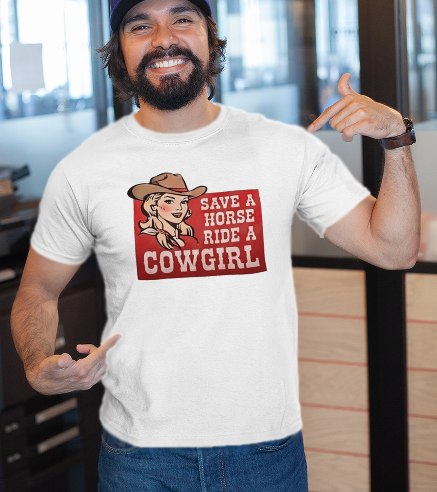Save A Horse Ride A Cowgirl Western Country Music Vintage Style Cowgirl T-Shirt