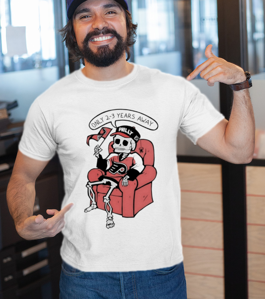 Skeleton Only 2 3 Years Away Philly Flyers Fan Chair T-Shirt
