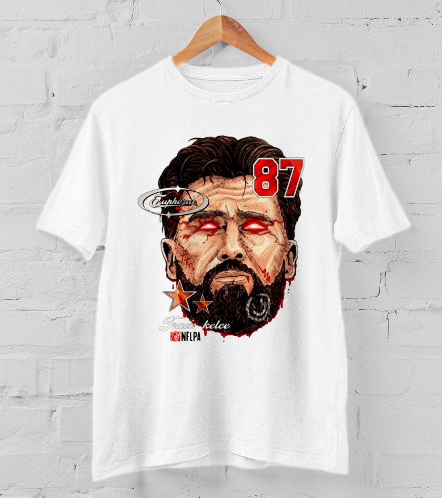 Travis Kelce Euphoria Lightning NFLPA Big Head 87 T-Shirt