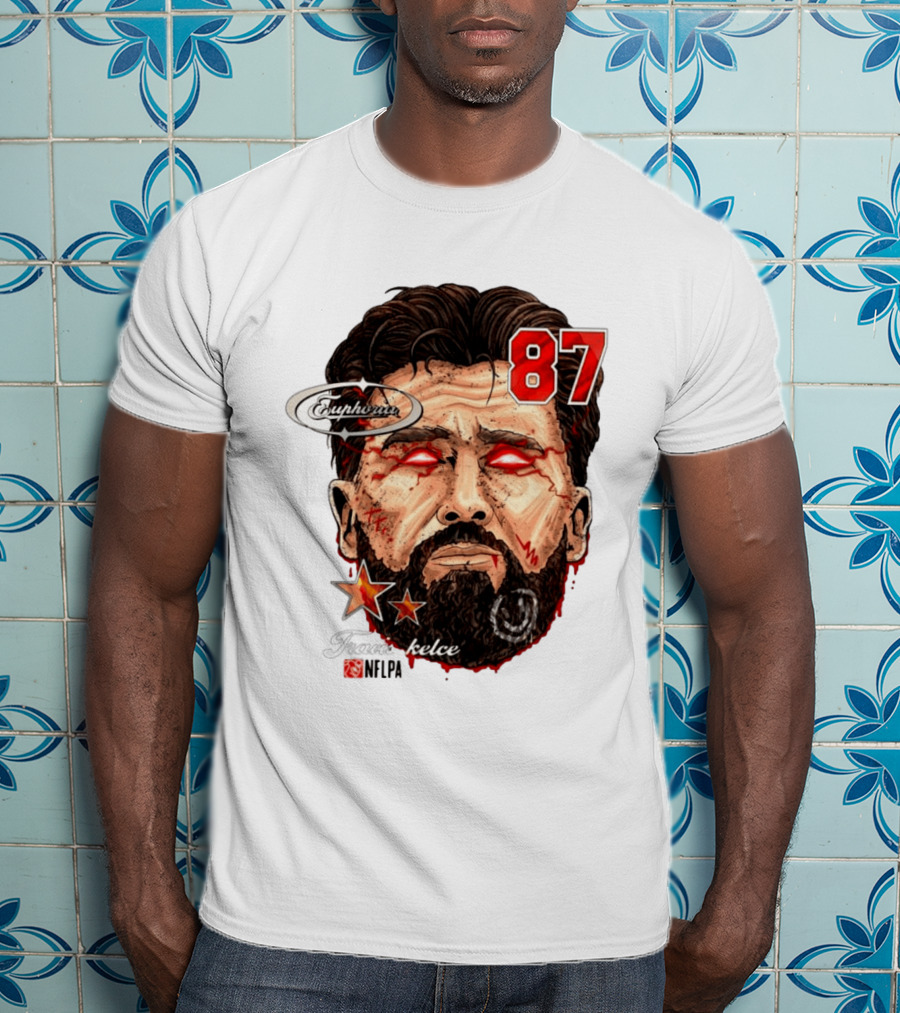 Travis Kelce Euphoria Lightning NFLPA Big Head 87 T-Shirt