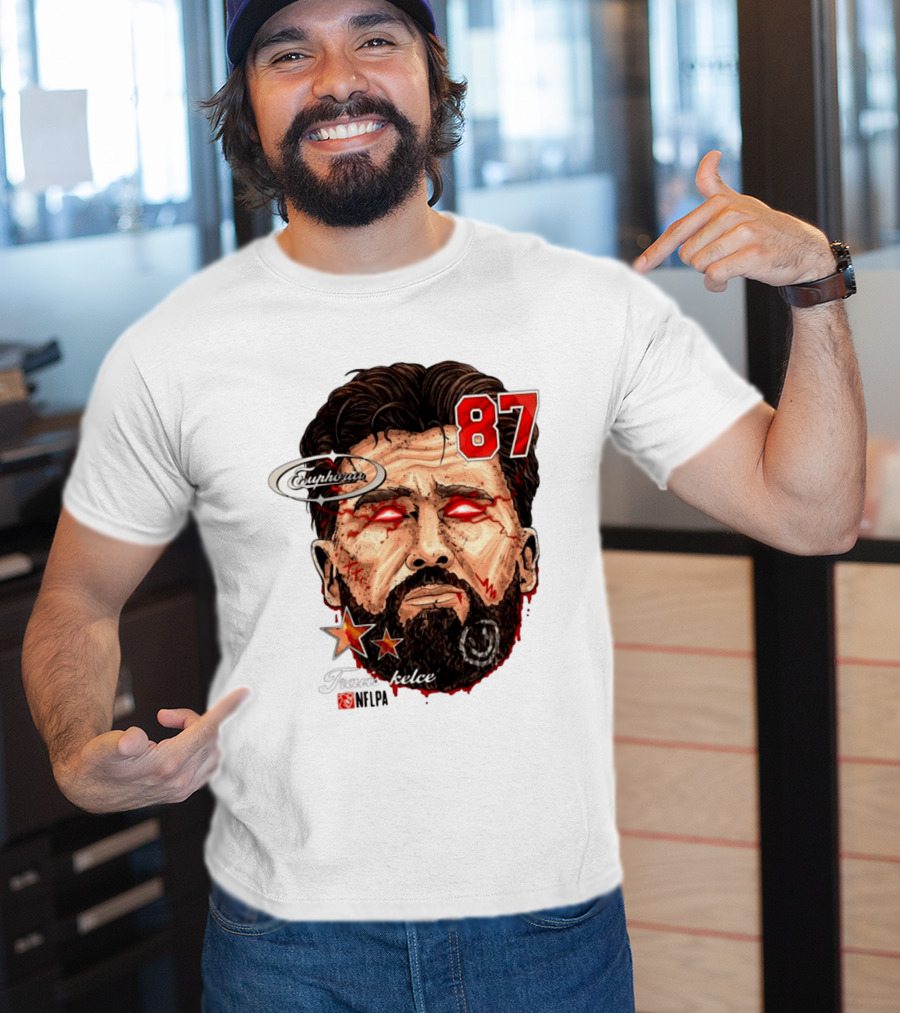 Travis Kelce Euphoria Lightning NFLPA Big Head 87 T-Shirt