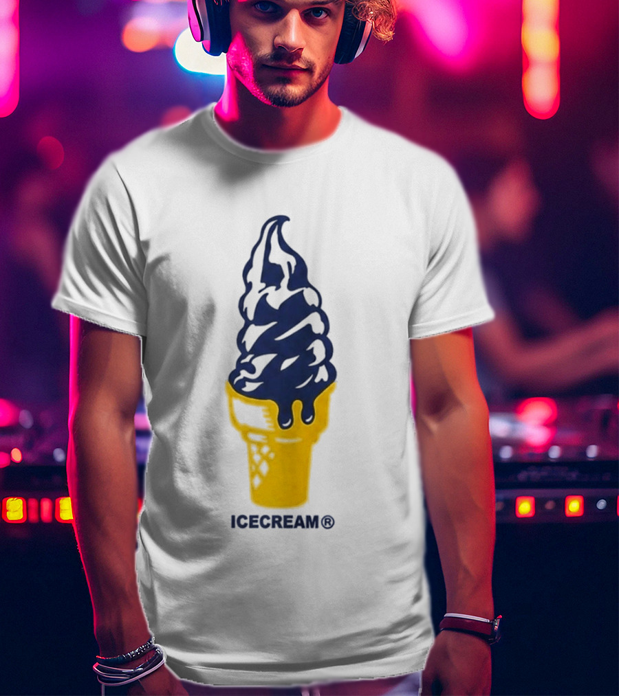 Trevor Goosby Ice Cream Blue And Yellow Cone T-Shirt