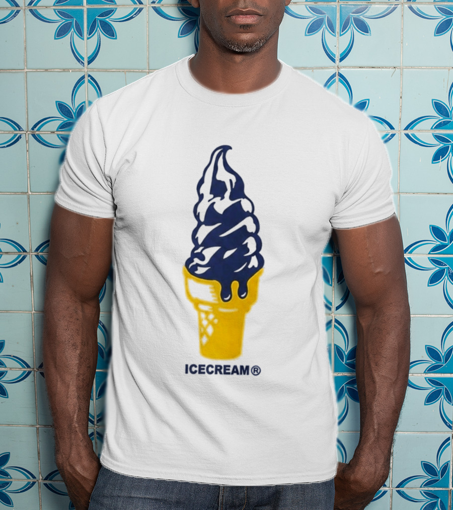 Trevor Goosby Ice Cream Blue And Yellow Cone T-Shirt