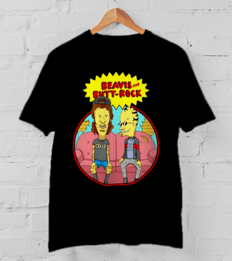Beavis And Butt Head Rock Creed And Three Days Grace Couch Cartoon Characters T-Shirt