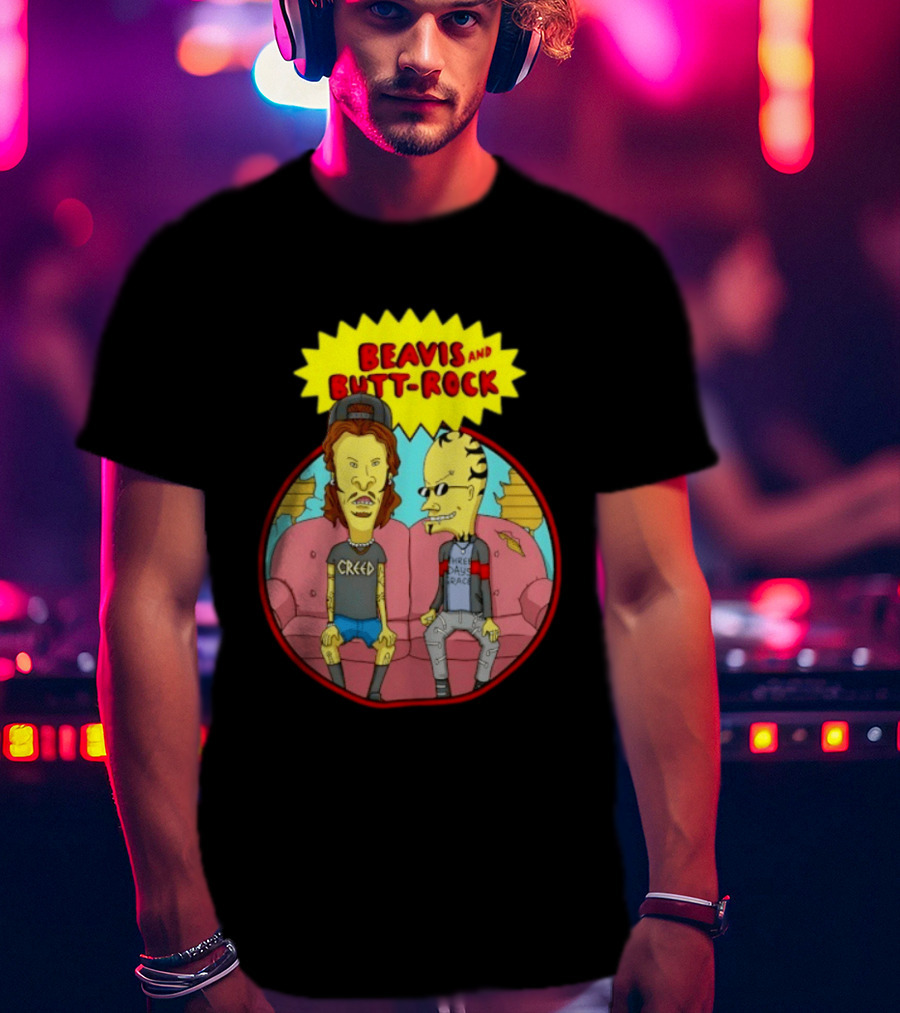 Beavis And Butt Head Rock Creed And Three Days Grace Couch Cartoon Characters T-Shirt