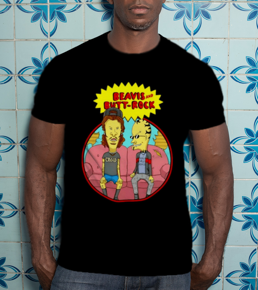 Beavis And Butt Head Rock Creed And Three Days Grace Couch Cartoon Characters T-Shirt