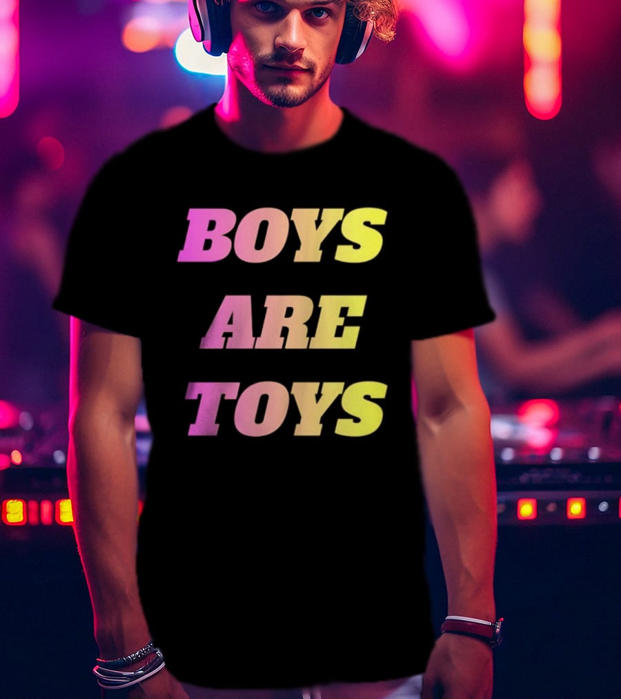 Boys Are Toys Gradient Pink And Yellow T-Shirt