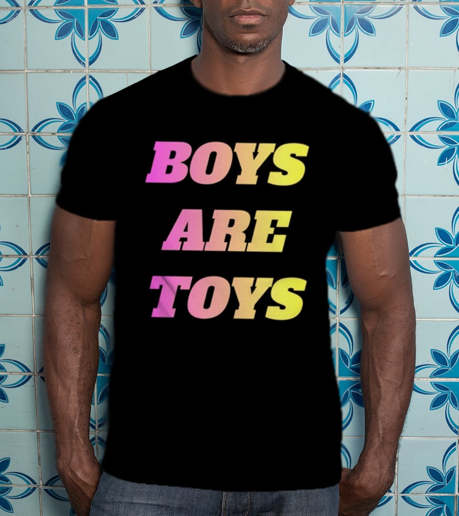Boys Are Toys Gradient Pink And Yellow T-Shirt