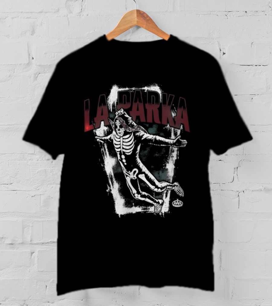 La Parka Skeleton Coffin Art AAA Wrestling T-Shirt