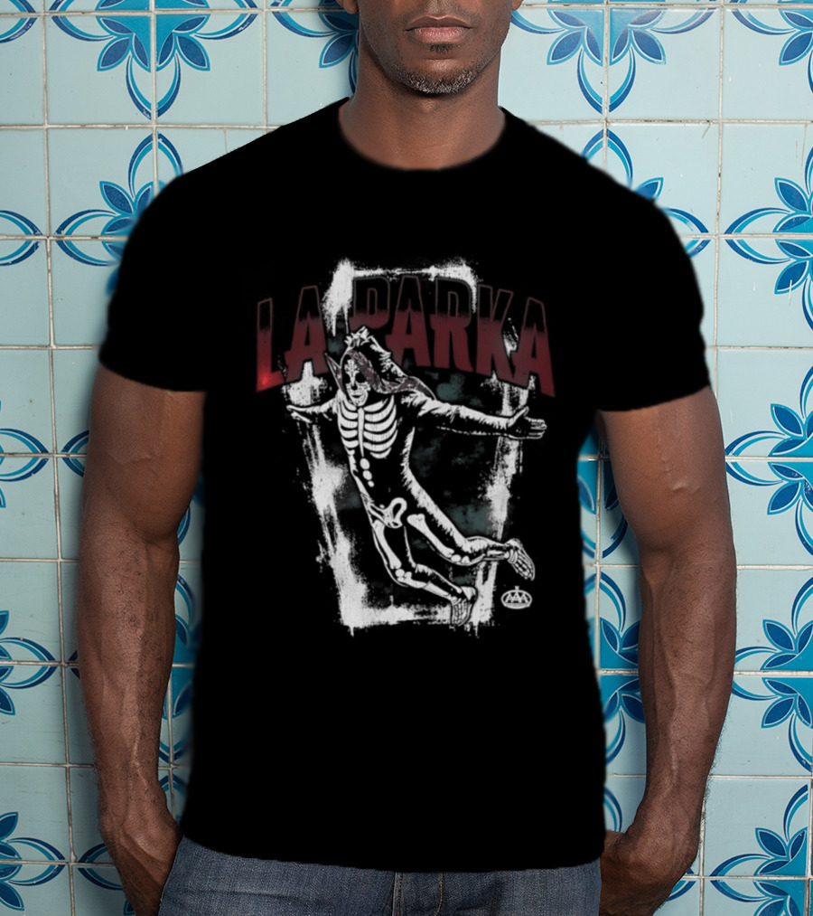 La Parka Skeleton Coffin Art AAA Wrestling T-Shirt
