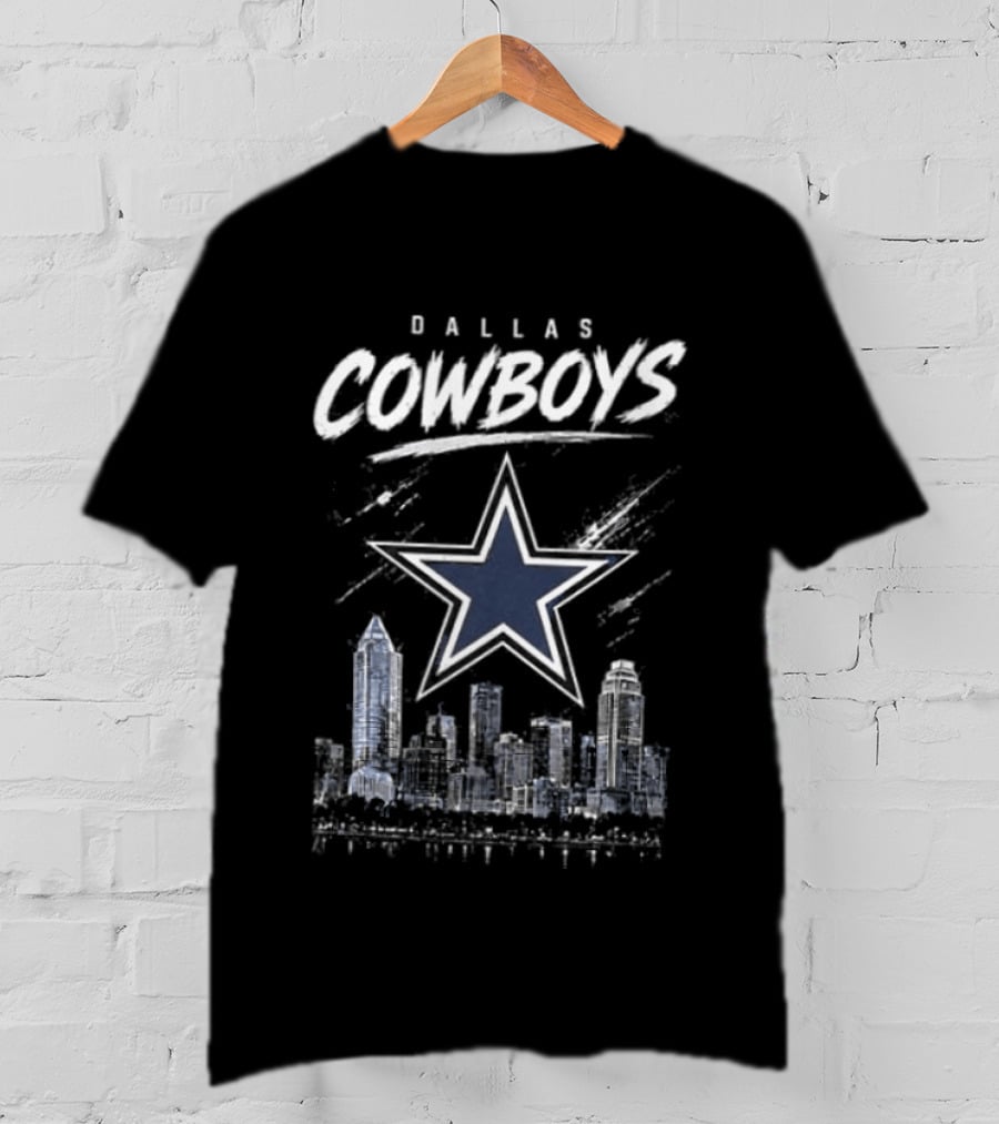 Dallas Cowboys Skyline Helmet America's Team Pride Legacy Glory 2026 Season T-Shirt