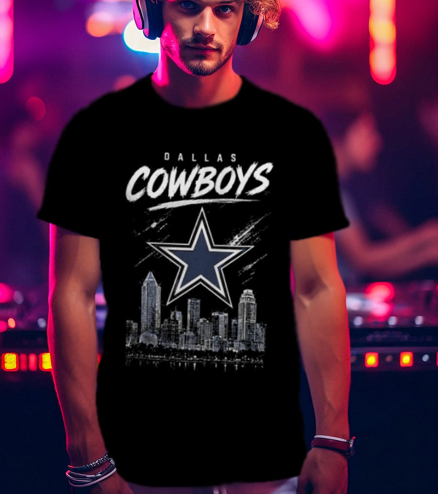 Dallas Cowboys Skyline Helmet America's Team Pride Legacy Glory 2026 Season T-Shirt