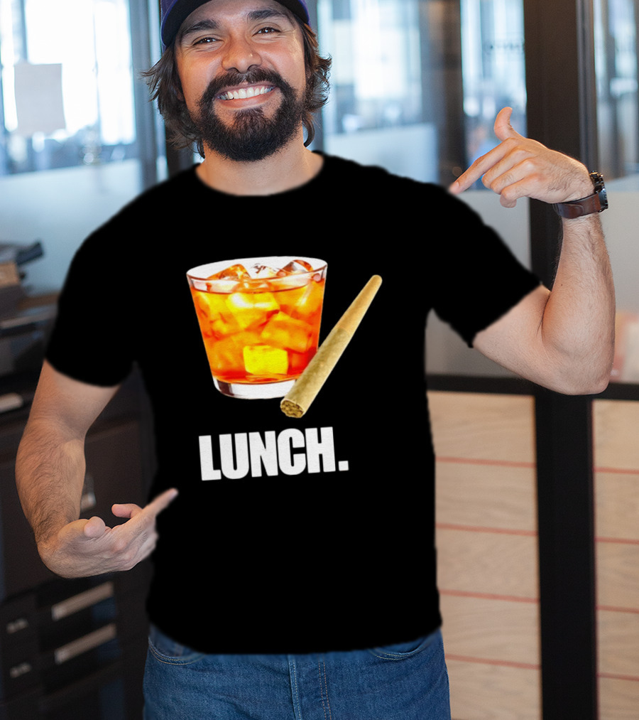 Lunch Whiskey Cigar Drinking Smoking T-Shirt