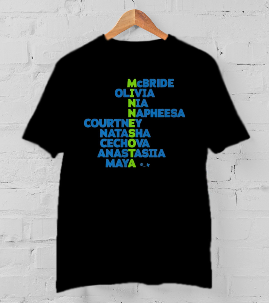 Minnesota McBride Olivia Nia Napheesa Courtney Natasha Cechova Anastasiia Maya 2026 Names T-Shirt
