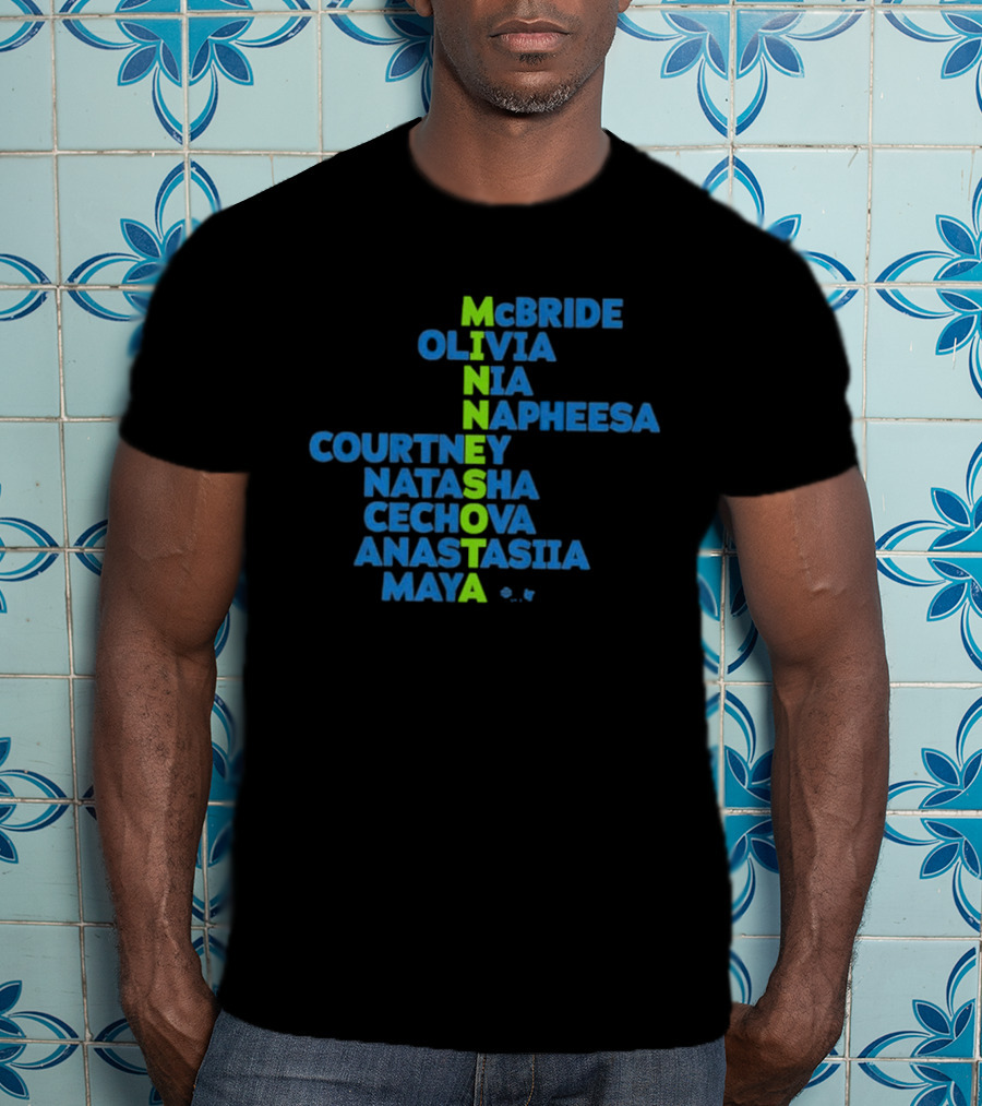 Minnesota McBride Olivia Nia Napheesa Courtney Natasha Cechova Anastasiia Maya 2026 Names T-Shirt