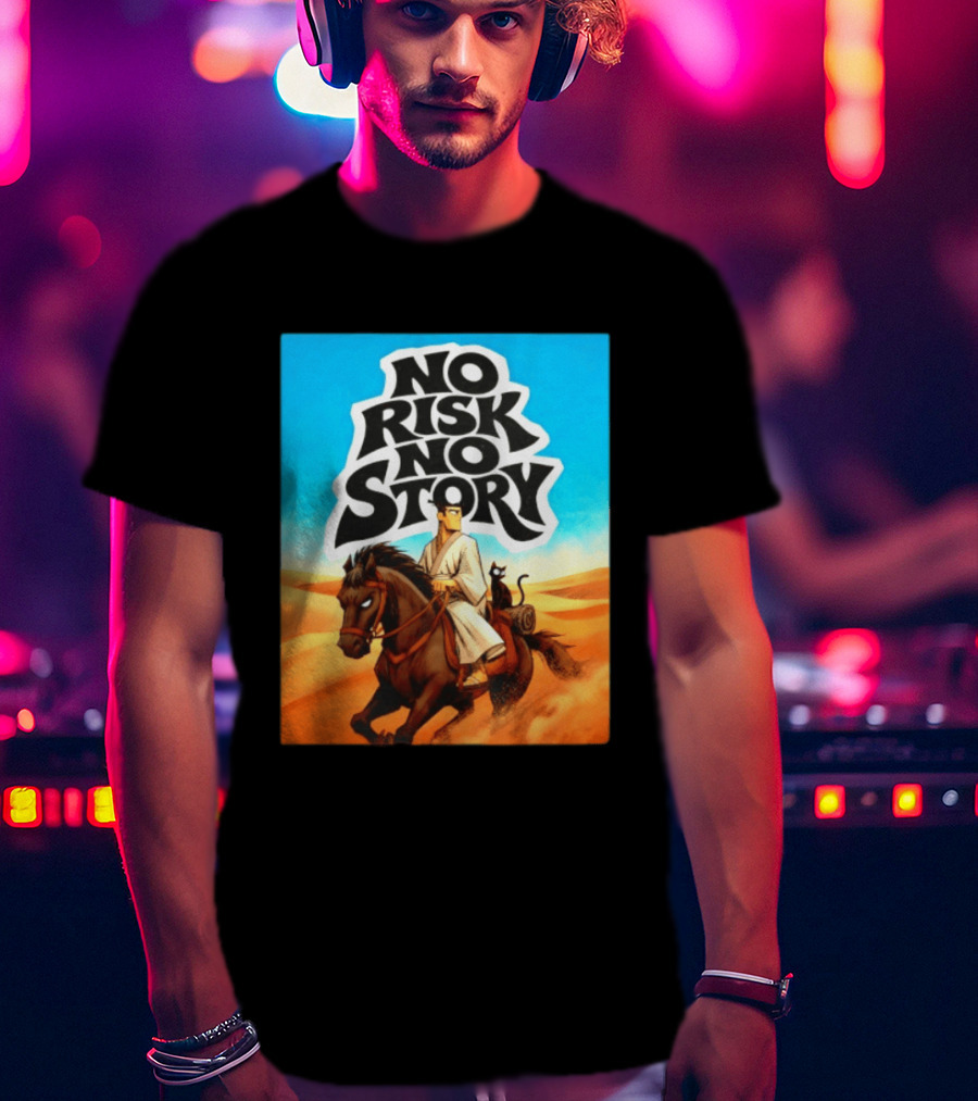 No Risk No Story Samurai Jack Cartoon Network Desert Adventure T-Shirt