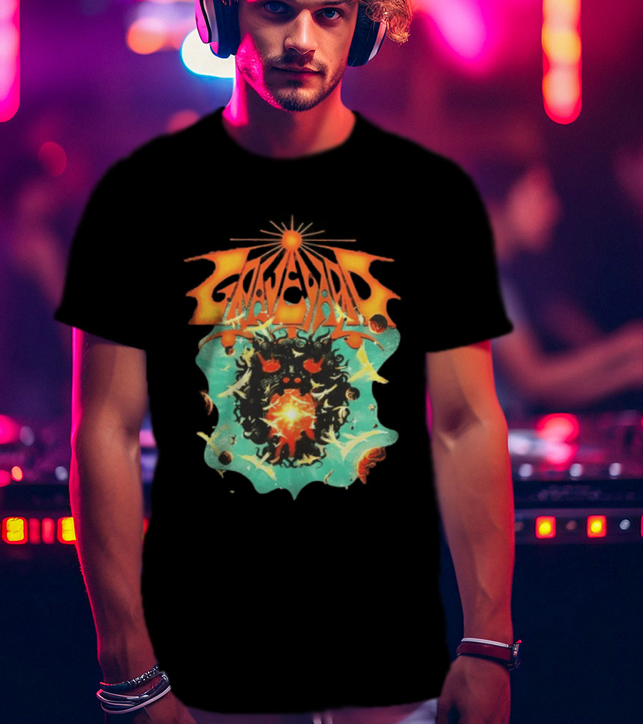 Graveyard Cosmic Energy Explosion With Surreal T-Shirt