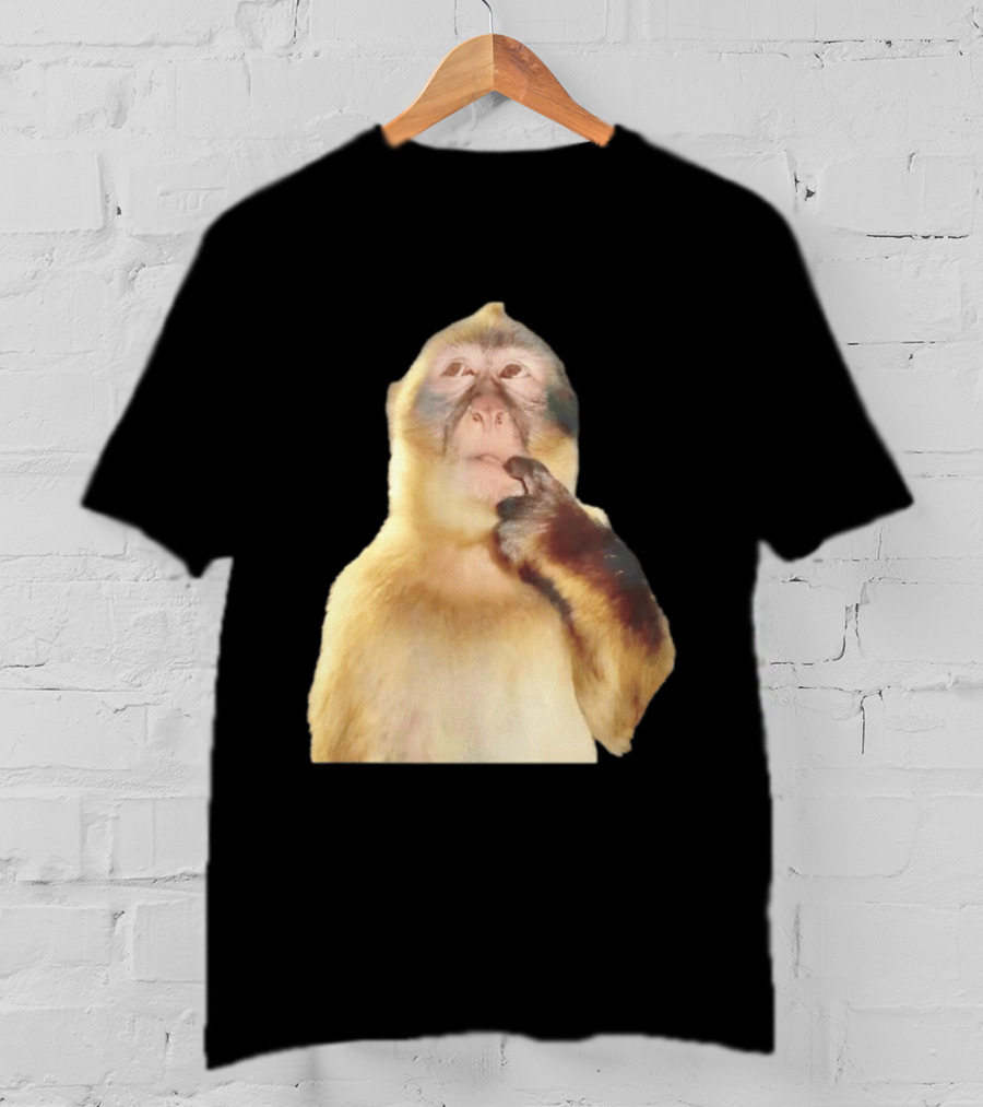 Pondering Monkey Curious Expression Contemplation T-Shirt