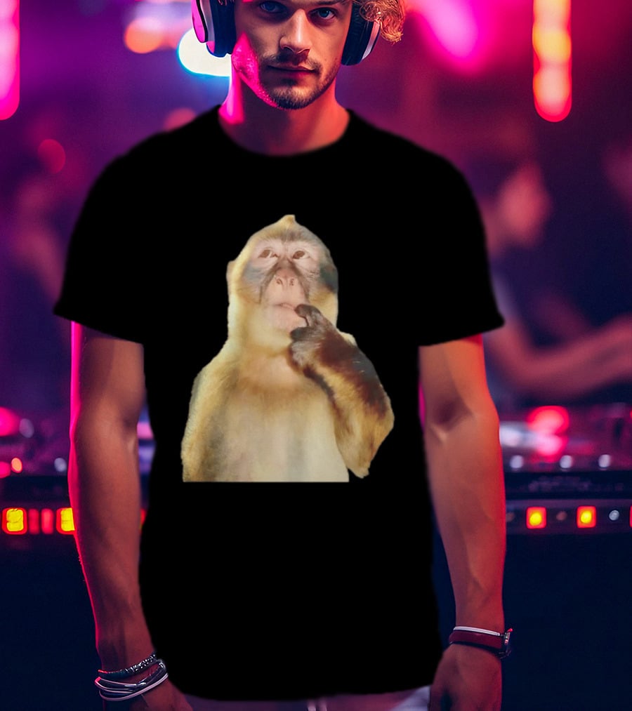 Pondering Monkey Curious Expression Contemplation T-Shirt
