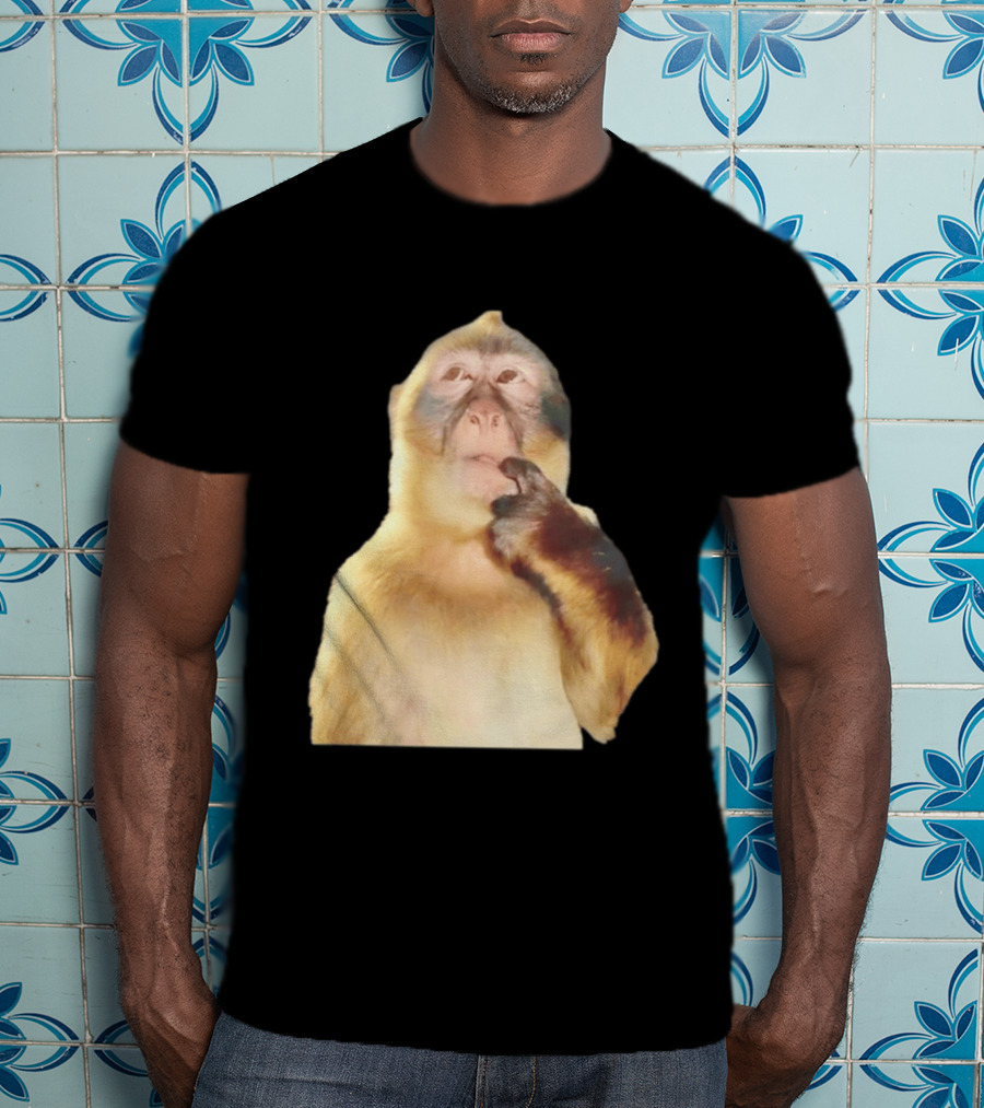 Pondering Monkey Curious Expression Contemplation T-Shirt