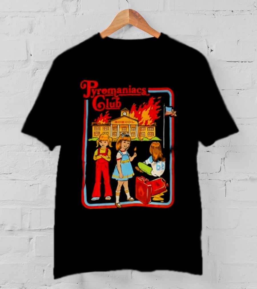 Pyromaniacs Club School Fire Retro Nostalgia T-Shirt