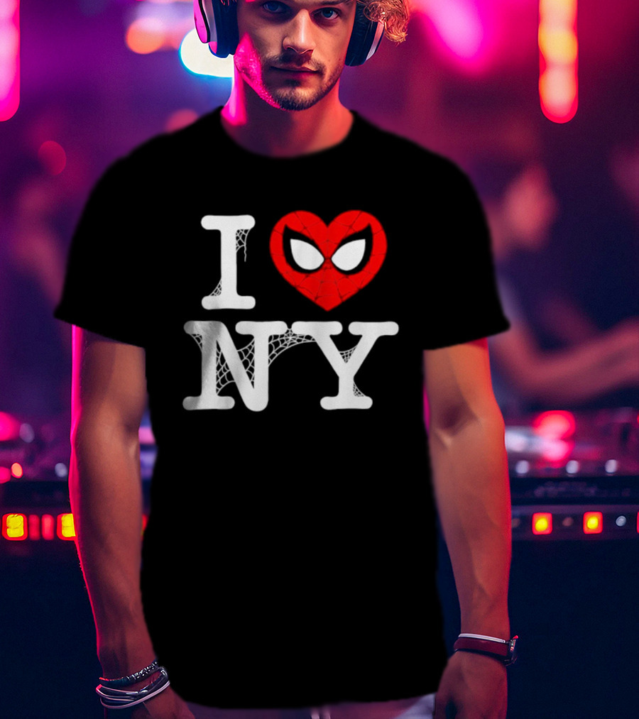 I Love NY Spider Man Marvel Superhero Iconic Web T-Shirt