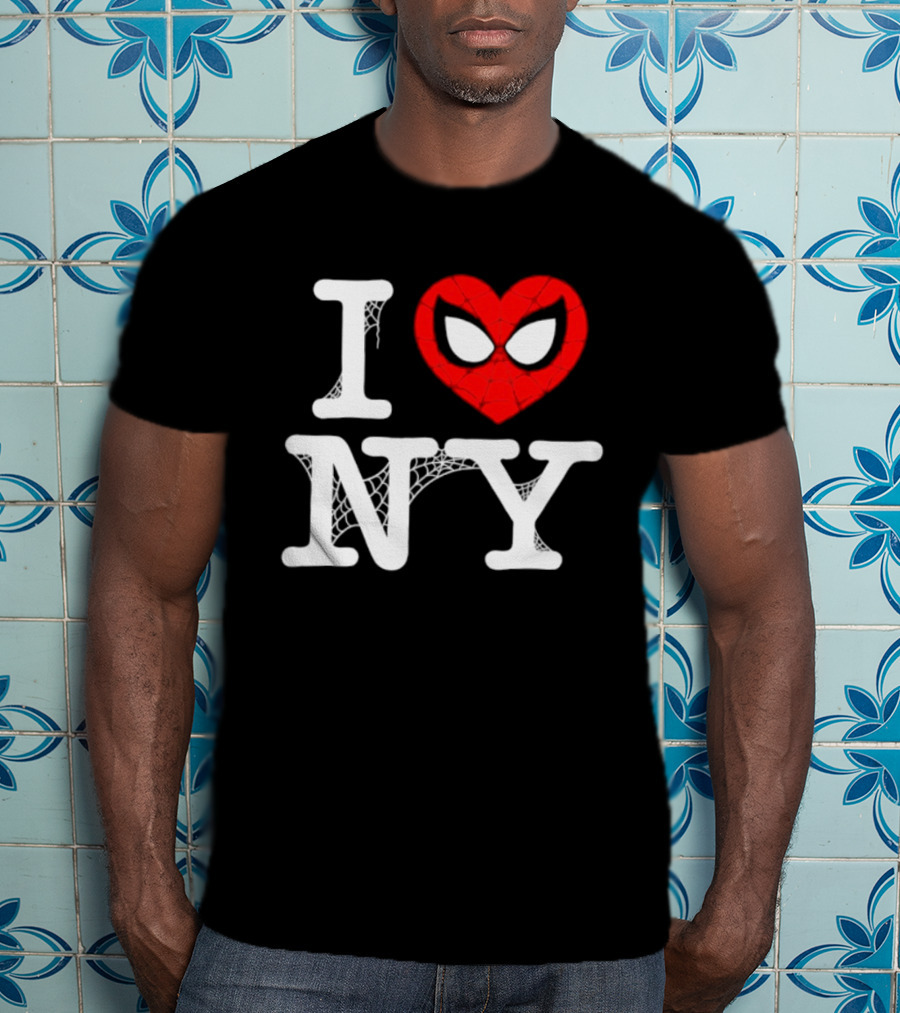 I Love NY Spider Man Marvel Superhero Iconic Web T-Shirt