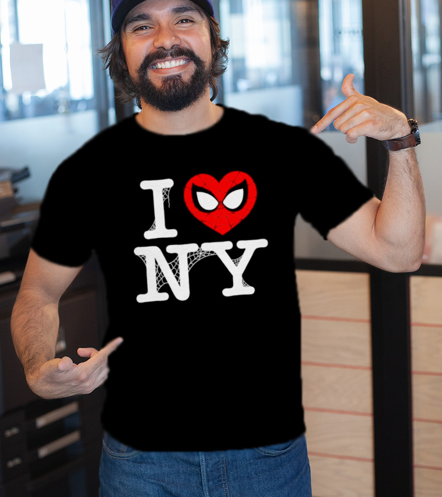 I Love NY Spider Man Marvel Superhero Iconic Web T-Shirt