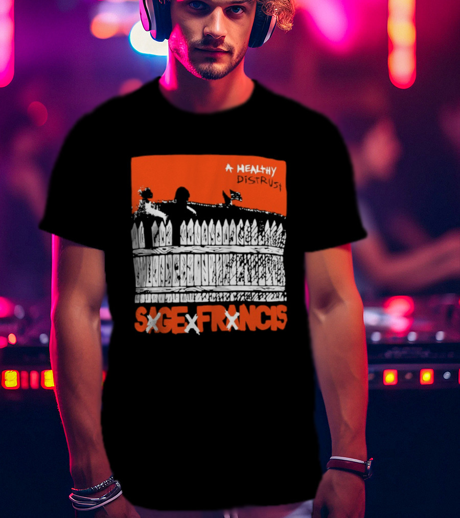 Sage Francis A Healthy Distrust Hip Hop Silhouette White Fence Red T-Shirt
