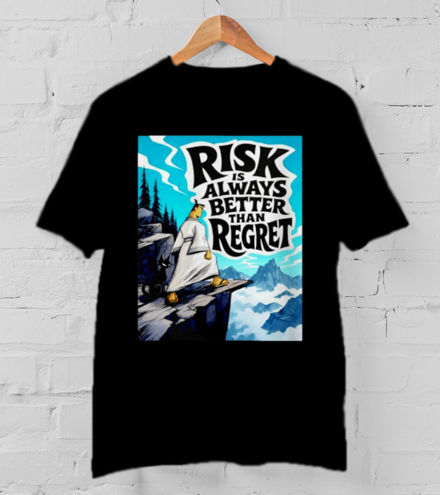 Samurai Jack Risk Is Always Better Than Regret Mountain Scene T-Shirt