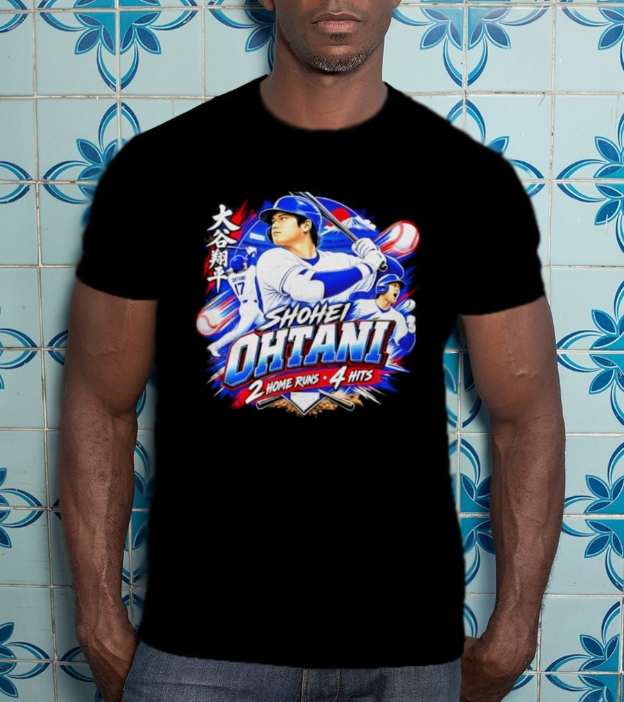 Shohei Ohtani 2 Home Runs 4 Hits Baseball Los Angeles 17 Player T-Shirt