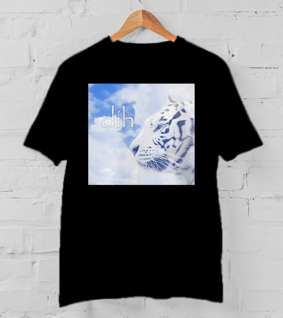 Tiger Dih Majestic Clouds White Bengal Tiger Profile T-Shirt