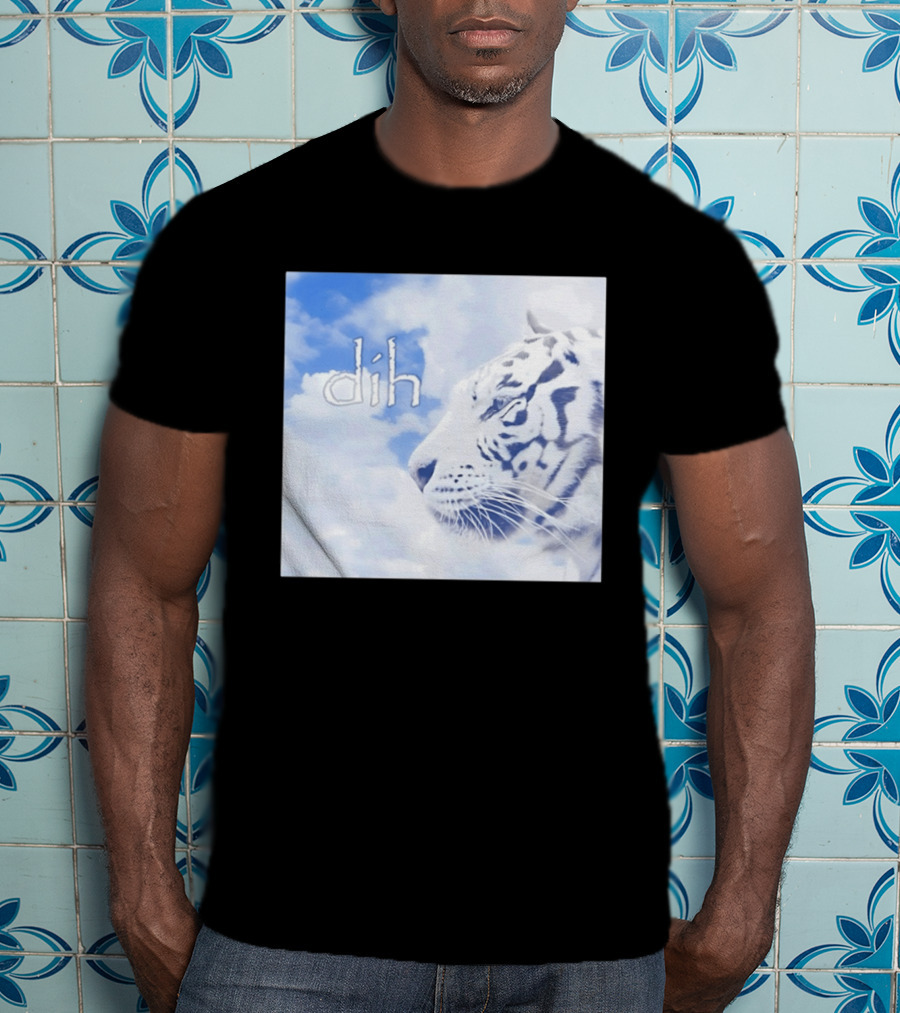 Tiger Dih Majestic Clouds White Bengal Tiger Profile T-Shirt