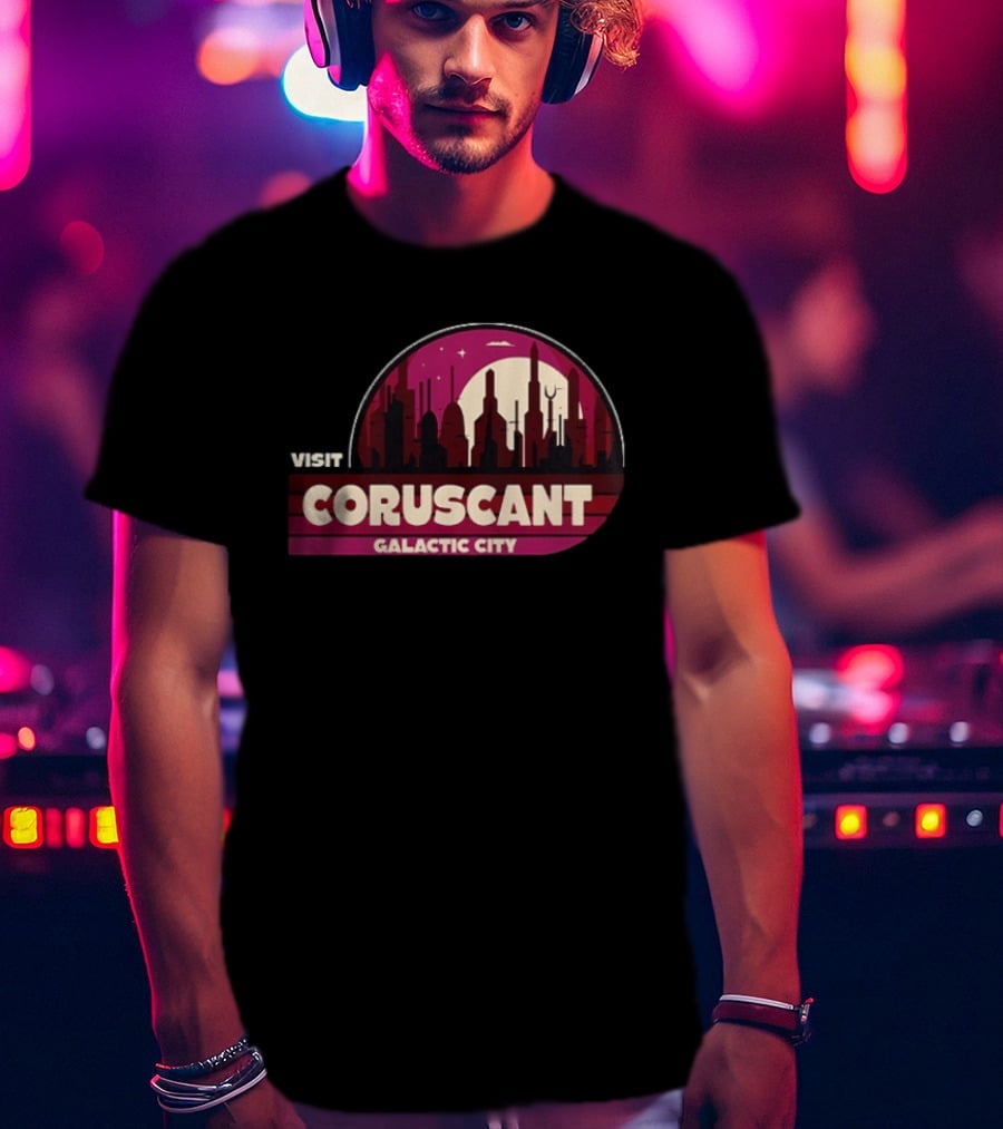 Visit Coruscant Galactic City Skyline Star Wars T-Shirt