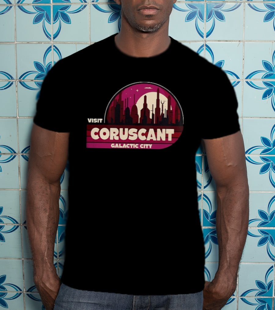 Visit Coruscant Galactic City Skyline Star Wars T-Shirt